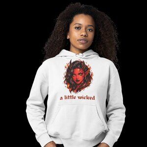 A Little Wicked Hoodie, Gothic Graphic Hoodie, Edgy Streetwear Sweatshirt, Alter